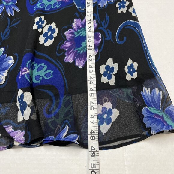 Vintage American Angel Dress Womens XL Dark Floral Chiffon Layered Max Fairy Y2K - Picture 4 of 8